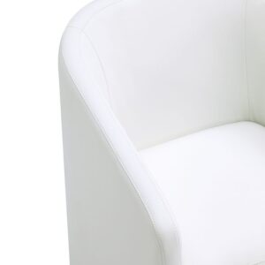 Manhattan Comfort Anna Modern Round Faux Leather Dining Armchair in Cream