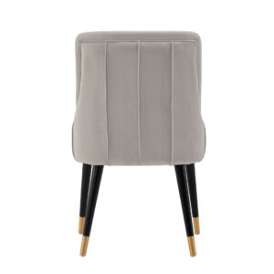 Manhattan Comfort Modern Eda Velvet and Leatherette Dining Chair in Grey