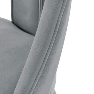 Manhattan Comfort Modern Neda Velvet  Dining Chair in Grey