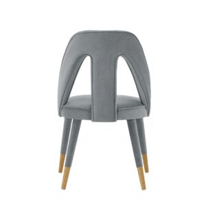 Manhattan Comfort Modern Neda Velvet  Dining Chair in Grey