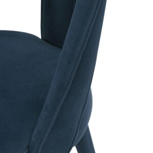 Manhattan Comfort Modern Neda Velvet  Dining Chair in Midnight Blue