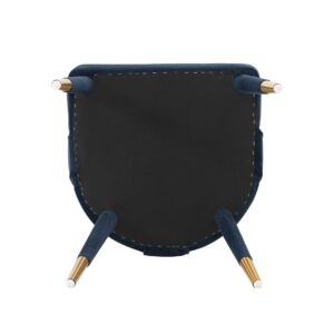 Manhattan Comfort Modern Neda Velvet  Dining Chair in Midnight Blue