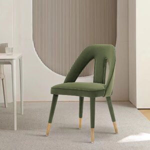 Manhattan Comfort Modern Neda Velvet  Dining Chair in Olive Green