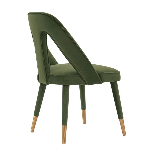 Manhattan Comfort Modern Neda Velvet  Dining Chair in Olive Green