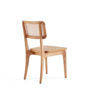 Manhattan Comfort Giverny Dining Chair in Nature Cane- Set of 2