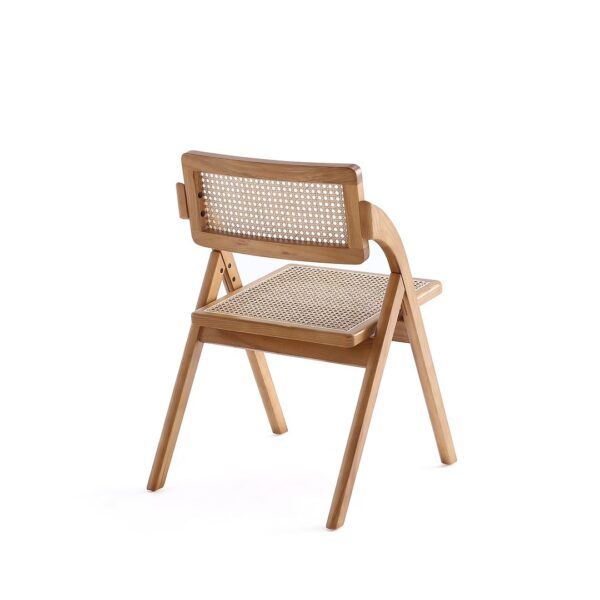 Manhattan Comfort Lambinet Folding Dining Chair in Nature Cane - Set of 2