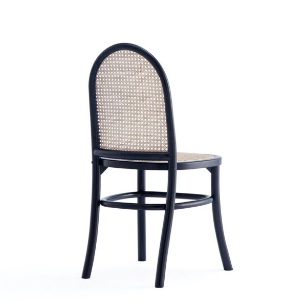 Manhattan Comfort Paragon Dining Chair 2.0 in Black and Cane - Set of 2