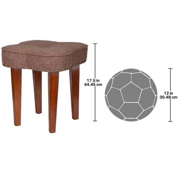 Design Toscano DE101 16 Inch Dunhill Cloverleaf Boudoir Stool - Brown