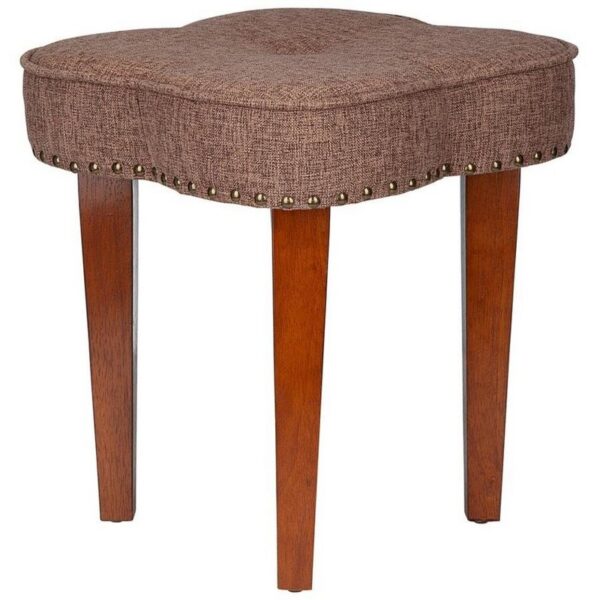 Design Toscano DE101 16 Inch Dunhill Cloverleaf Boudoir Stool - Brown