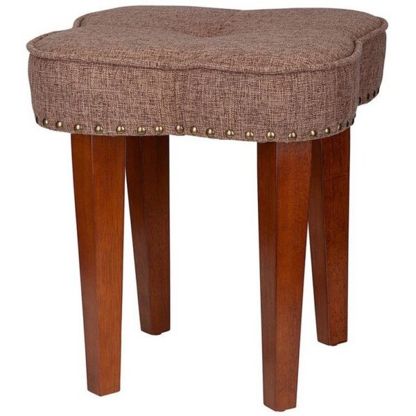 Design Toscano DE101 16 Inch Dunhill Cloverleaf Boudoir Stool - Brown