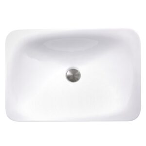 Nantucket Sinks DI-2114-R Brant Point 21 Inch Rectangular Drop-In Ceramic Vanity Sink