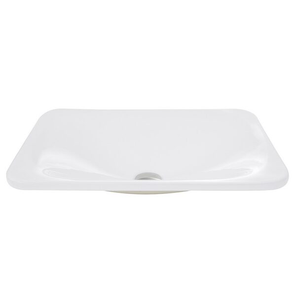 Nantucket Sinks DI-2114-R Brant Point 21 Inch Rectangular Drop-In Ceramic Vanity Sink