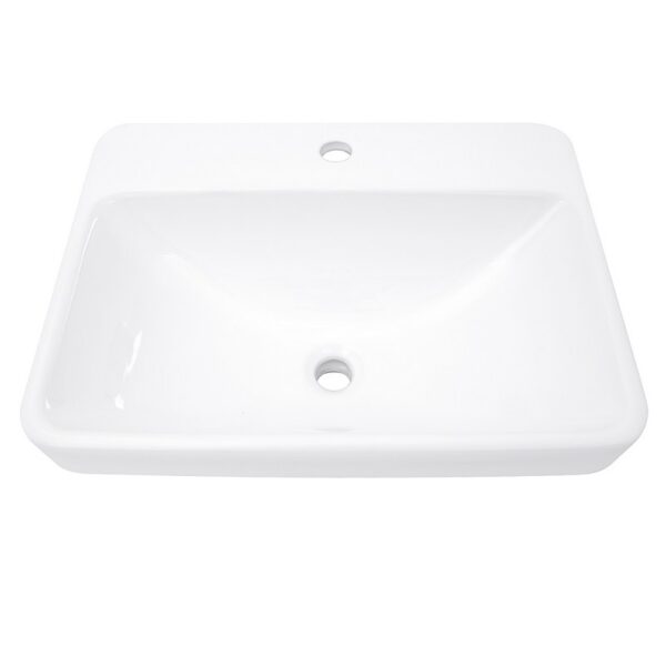 Nantucket Sinks DI-2317-R1 Brant Point 23 Inch Drop-In Rectangular Ceramic Vanity Sink in White