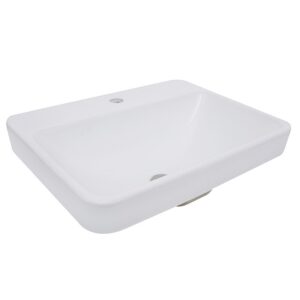 Nantucket Sinks DI-2317-R1 Brant Point 23 Inch Drop-In Rectangular Ceramic Vanity Sink in White