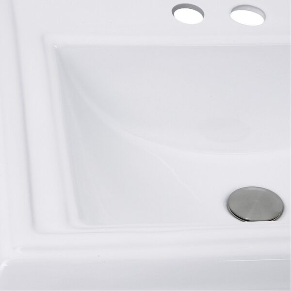 Nantucket Sinks DI-2418-R4 23 Inch Rectangular Drop-In Ceramic Vanity Sink