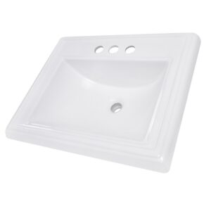 Nantucket Sinks DI-2418-R4 23 Inch Rectangular Drop-In Ceramic Vanity Sink