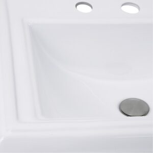 Nantucket Sinks DI-2418-R8 Great Point 23 Inch Rectangular Drop-In Ceramic Vanity Sink