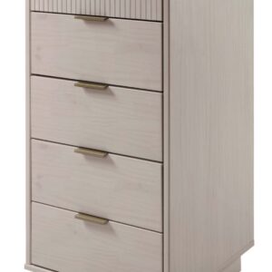 Manhattan Comfort Granville Tall 23.62" Modern Narrow Dresser with 5 Full Extension Drawers in Light Grey