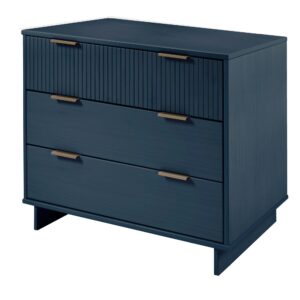 Manhattan Comfort Granville 38.18" Modern Standard Dresser with 3 Full Extension Drawers in Midnight Blue