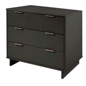 Manhattan Comfort Granville 38.18" Modern Standard Dresser with 3 Full Extension Drawers in Dark Grey