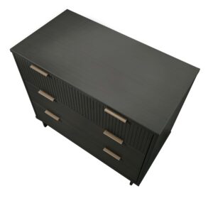 Manhattan Comfort Granville 38.18" Modern Standard Dresser with 3 Full Extension Drawers in Dark Grey