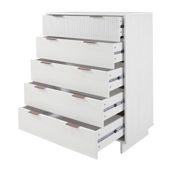 Manhattan Comfort Granville 45.27" Modern Tall Dresser with 5 Full Extension Drawers in White