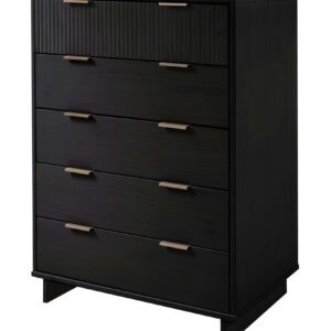 Manhattan Comfort Granville 45.27" Modern Tall Dresser with 5 Full Extension Drawers in Black