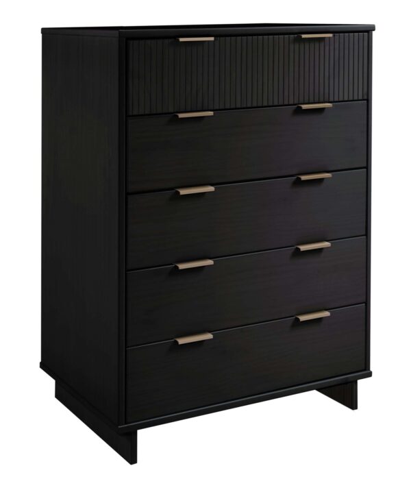 Manhattan Comfort Granville 45.27" Modern Tall Dresser with 5 Full Extension Drawers in Black