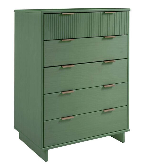 Manhattan Comfort Granville 45.27" Modern Tall Dresser with 5 Full Extension Drawers in Sage Green