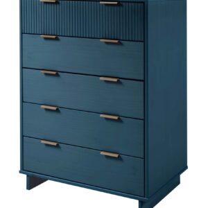 Manhattan Comfort Granville 45.27" Modern Tall Dresser with 5 Full Extension Drawers in Midnight Blue