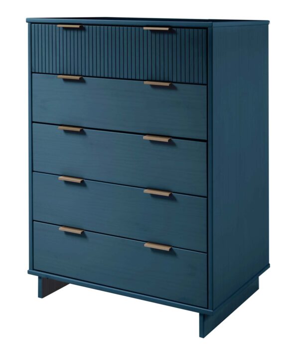 Manhattan Comfort Granville 45.27" Modern Tall Dresser with 5 Full Extension Drawers in Midnight Blue