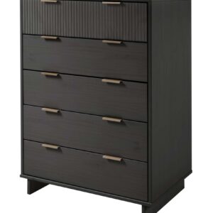 Manhattan Comfort Granville 45.27" Modern Tall Dresser with 5 Full Extension Drawers in Dark Grey