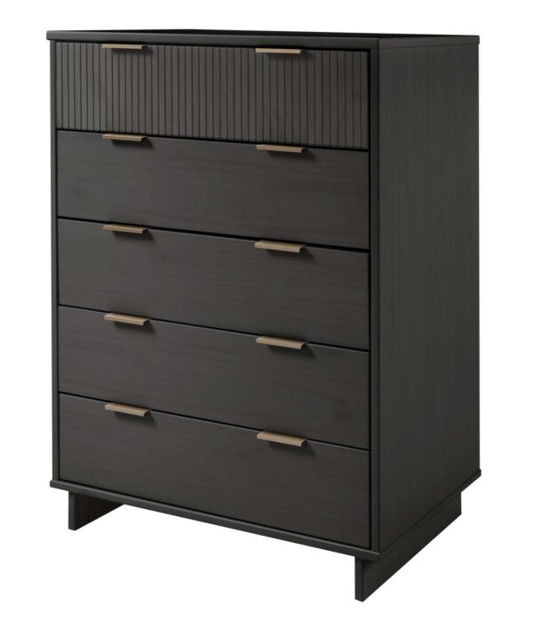 Manhattan Comfort Granville 45.27" Modern Tall Dresser with 5 Full Extension Drawers in Dark Grey