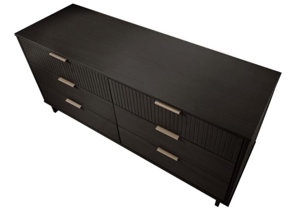 Manhattan Comfort Granville 55.07" Modern Double Wide Dresser with 6 Full Extension Drawers in Black