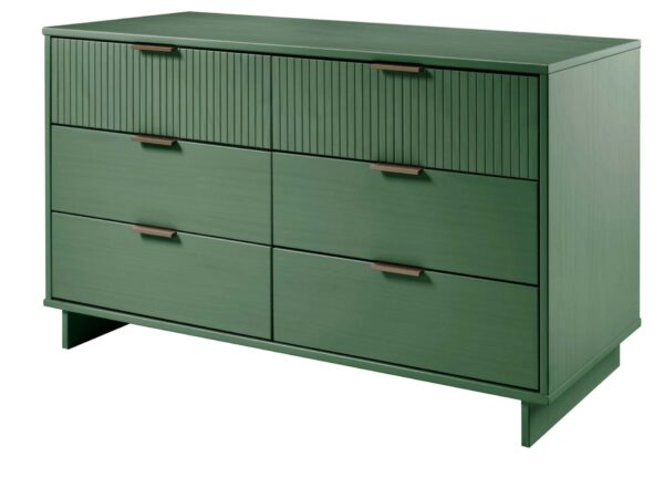 Manhattan Comfort Granville 55.07" Modern Double Wide Dresser with 6 Full Extension Drawers in Sage Green