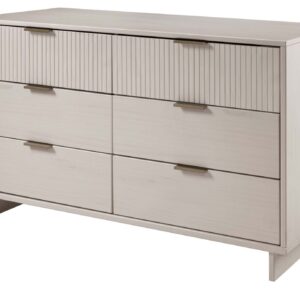 Manhattan Comfort Granville 55.07" Modern Double Wide Dresser with 6 Full Extension Drawers in Light Grey