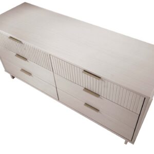 Manhattan Comfort Granville 55.07" Modern Double Wide Dresser with 6 Full Extension Drawers in Light Grey