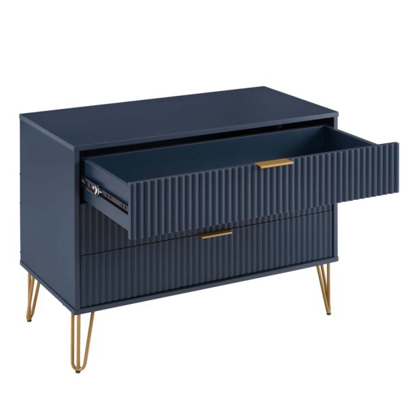 Manhattan Comfort DUMBO Modern Dresser with 3-Drawers in Midnight Blue