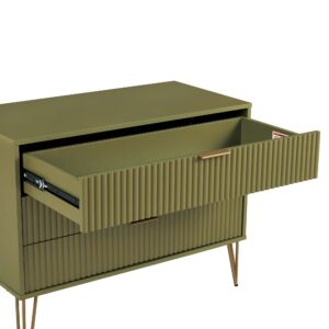 Manhattan Comfort DUMBO Modern Dresser with 3-Drawers in Olive Green