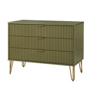 Manhattan Comfort DUMBO Modern Dresser with 3-Drawers in Olive Green