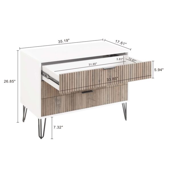 Manhattan Comfort DUMBO Modern Dresser with 3-Drawers in White and Grey