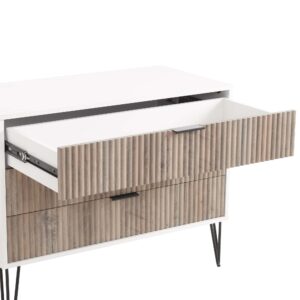 Manhattan Comfort DUMBO Modern Dresser with 3-Drawers in White and Grey