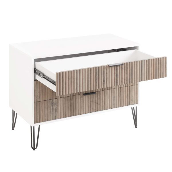 Manhattan Comfort DUMBO Modern Dresser with 3-Drawers in White and Grey