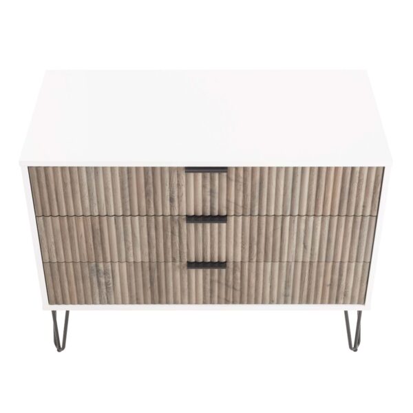 Manhattan Comfort DUMBO Modern Dresser with 3-Drawers in White and Grey