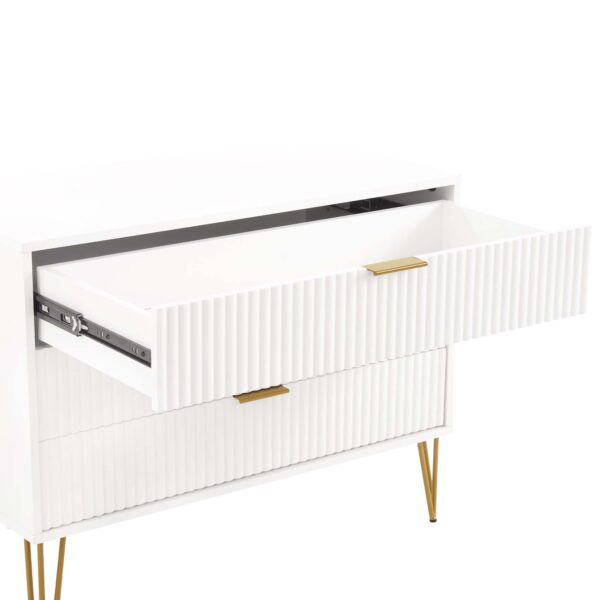 Manhattan Comfort DUMBO Modern Dresser with 3-Drawers in White