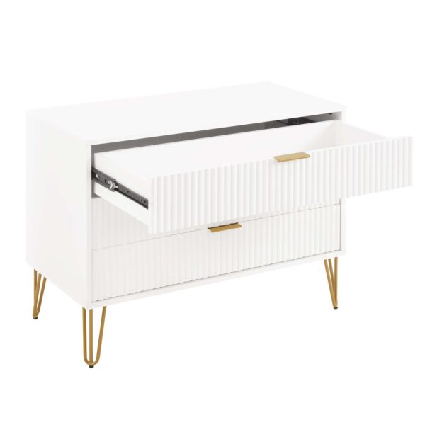 Manhattan Comfort DUMBO Modern Dresser with 3-Drawers in White