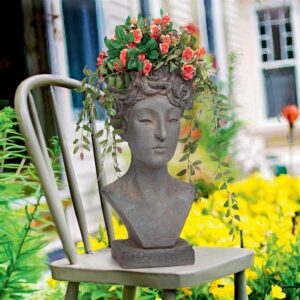 Design Toscano DS19184 12 Inch Flora Roman Nymph Head Planter