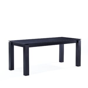 Manhattan Comfort Rockaway Modern 70.86 Solid Wood Dining Table in Black