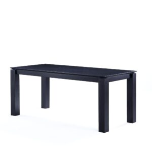 Manhattan Comfort Rockaway Modern 70.86 Solid Wood Dining Table in Black