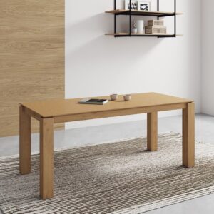 Manhattan Comfort Rockaway Modern 70.86 Solid Wood Dining Table in Nature